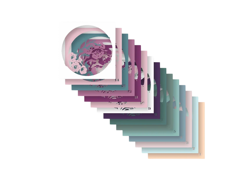 Cadre 3D Oiseau coucher de soleil