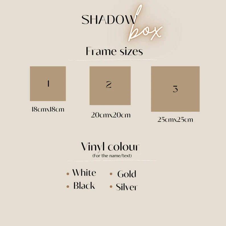 Boîte d'ombre florale personnalisée