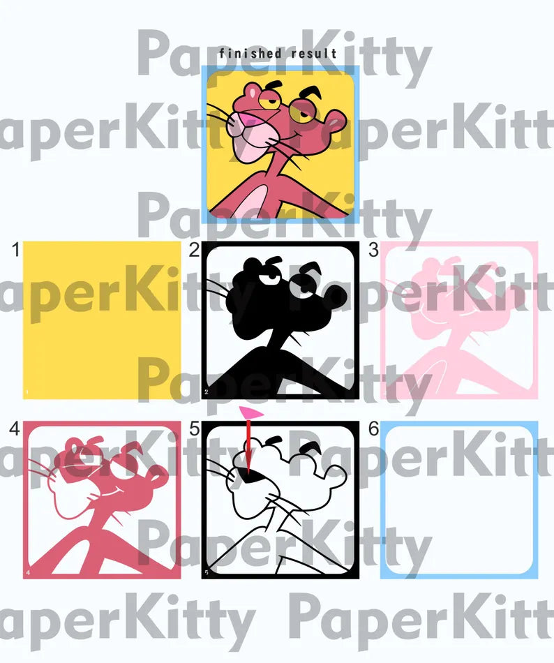 Cadre 3D Panthère rose