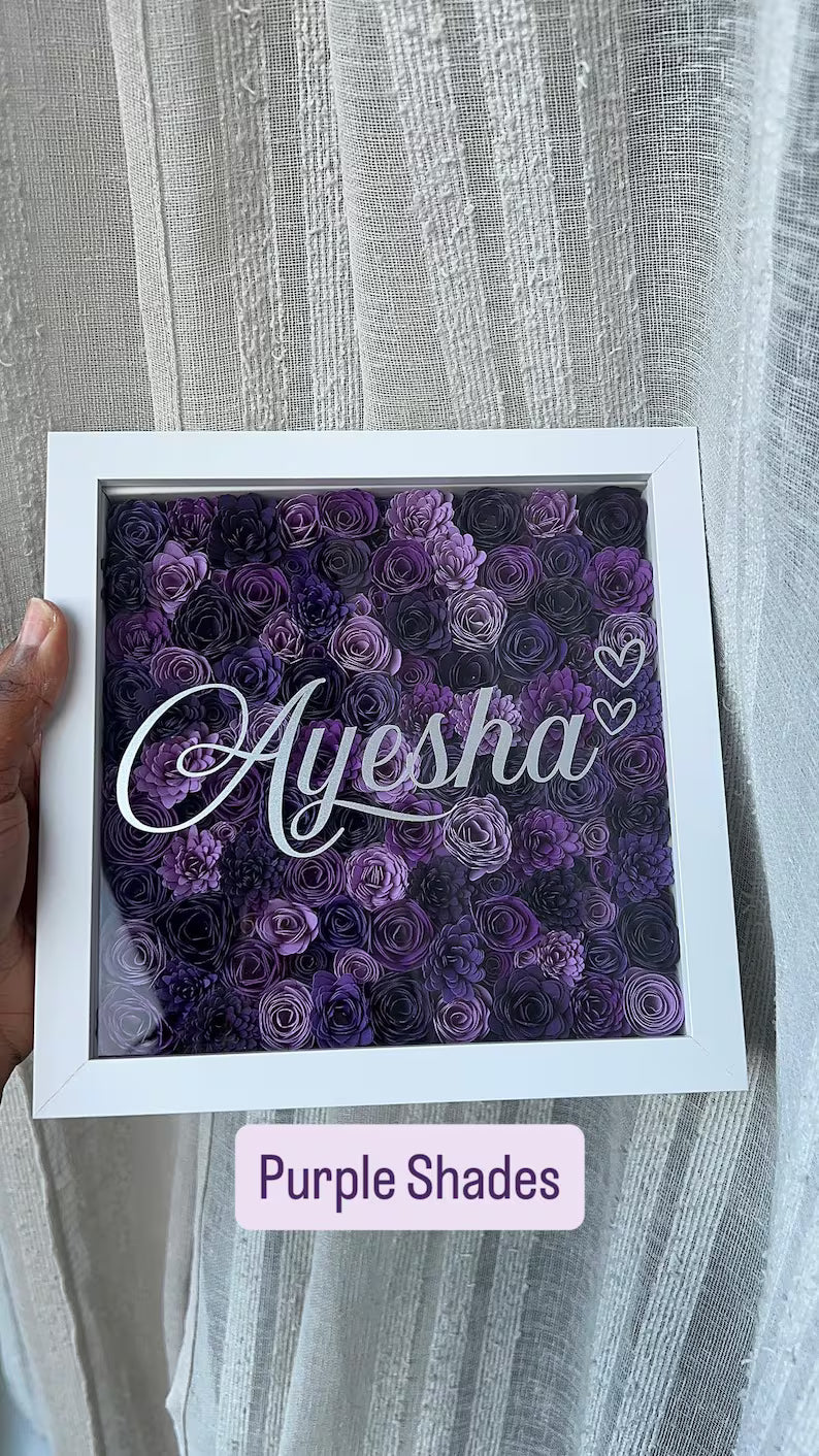 Boîte d'ombre florale personnalisée