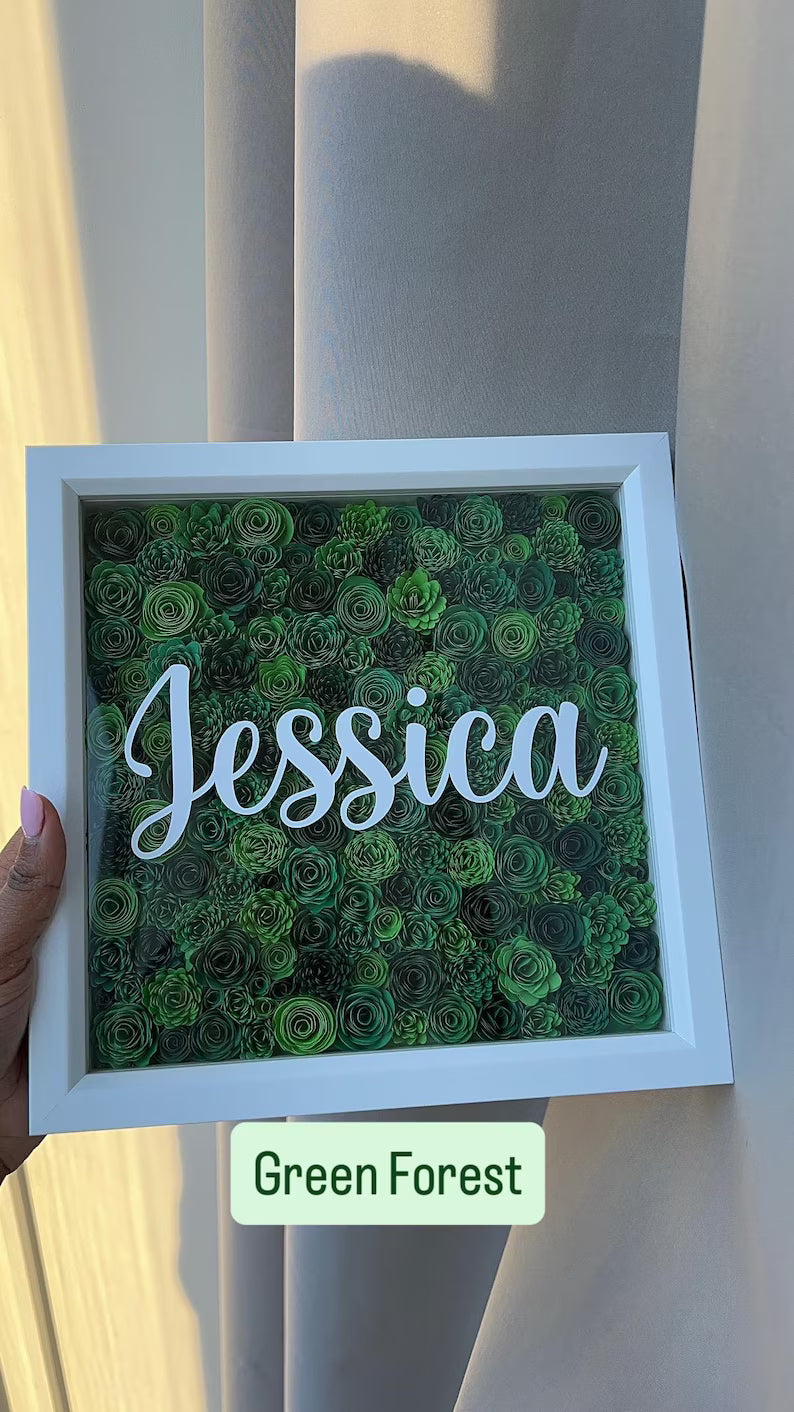 Boîte d'ombre florale personnalisée