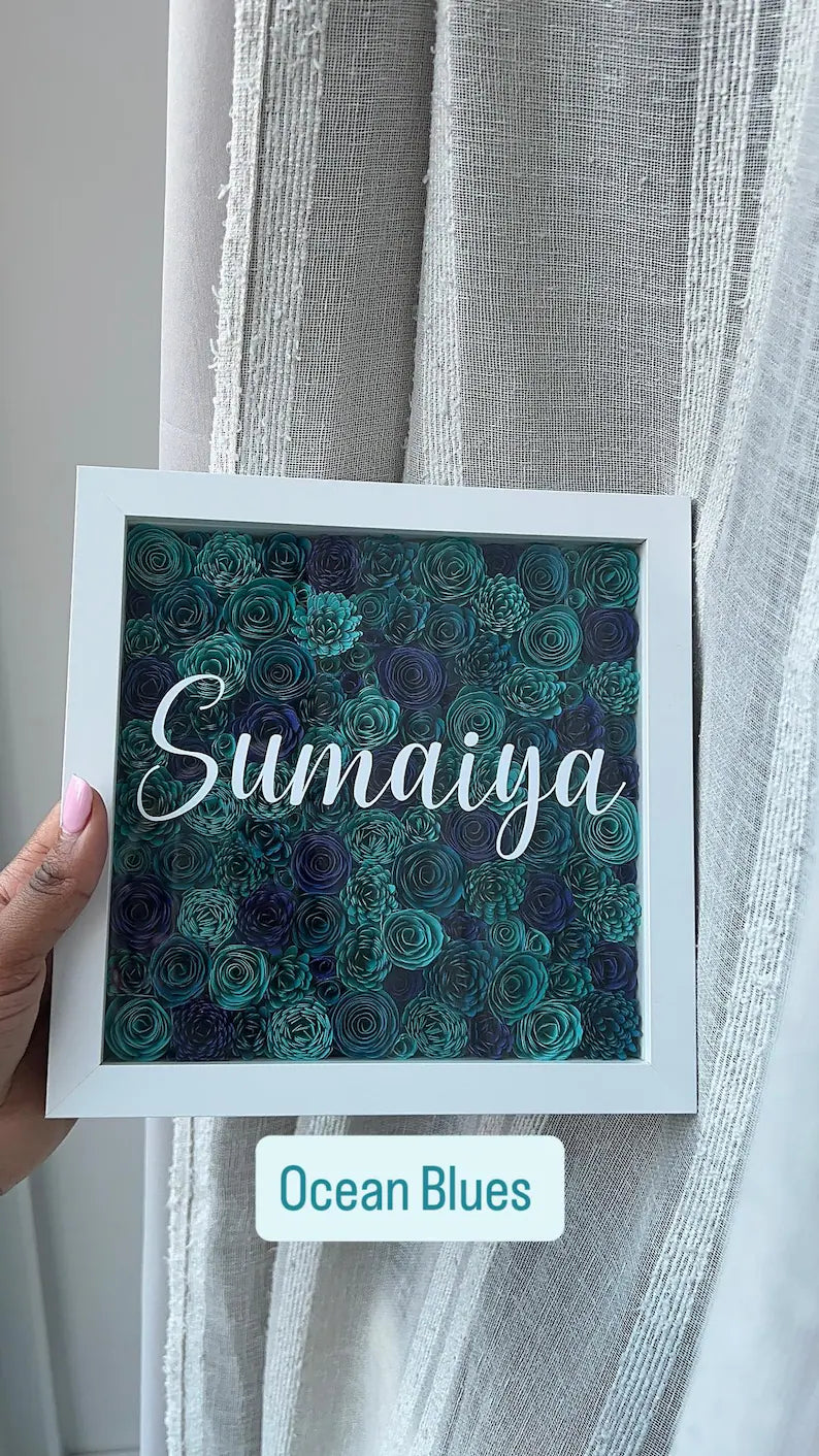 Boîte d'ombre florale personnalisée