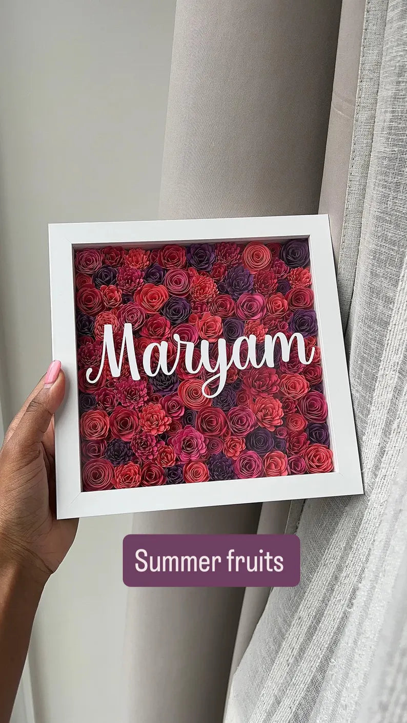 Boîte d'ombre florale personnalisée