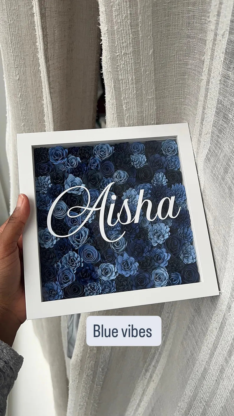 Boîte d'ombre florale personnalisée