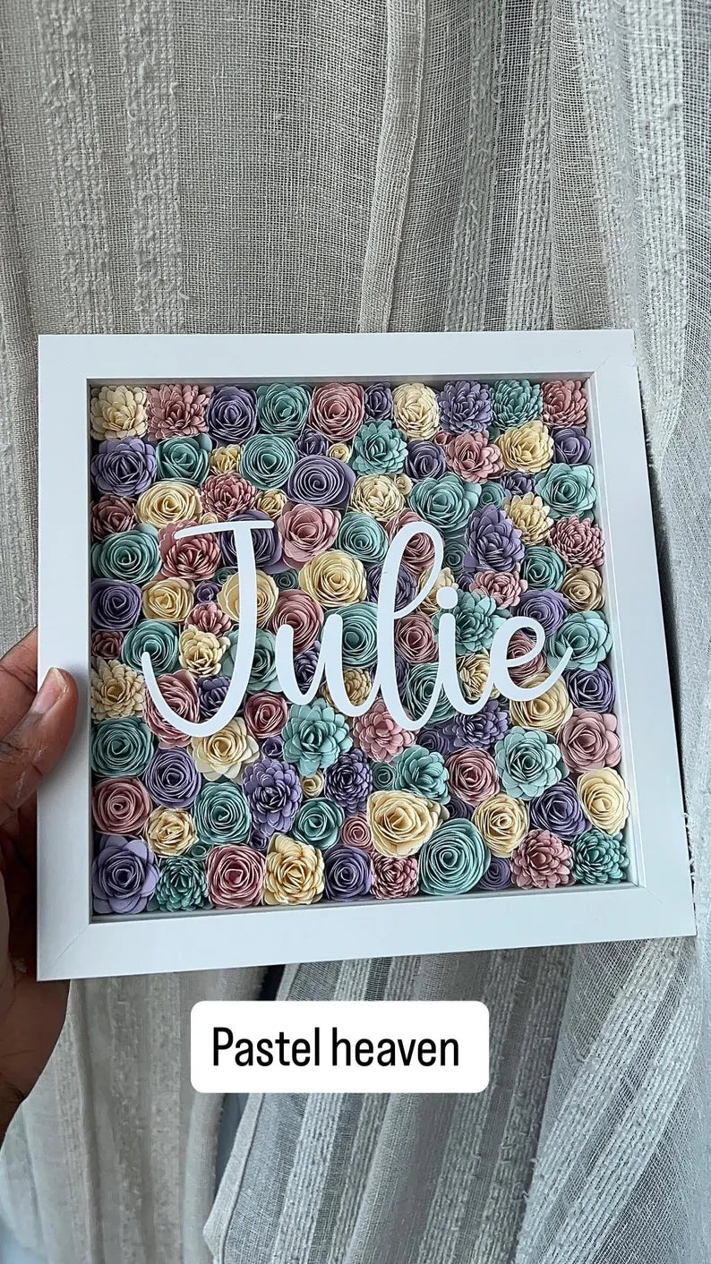 Boîte d'ombre florale personnalisée