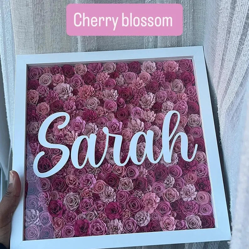 Boîte d'ombre florale personnalisée