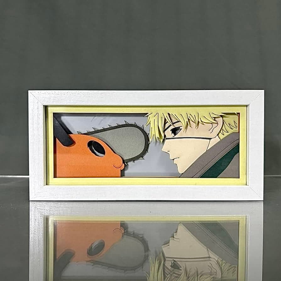 Lampe LED Manga Denji et Pochita Face à Face - Chainsaw Man Télécommande RGB