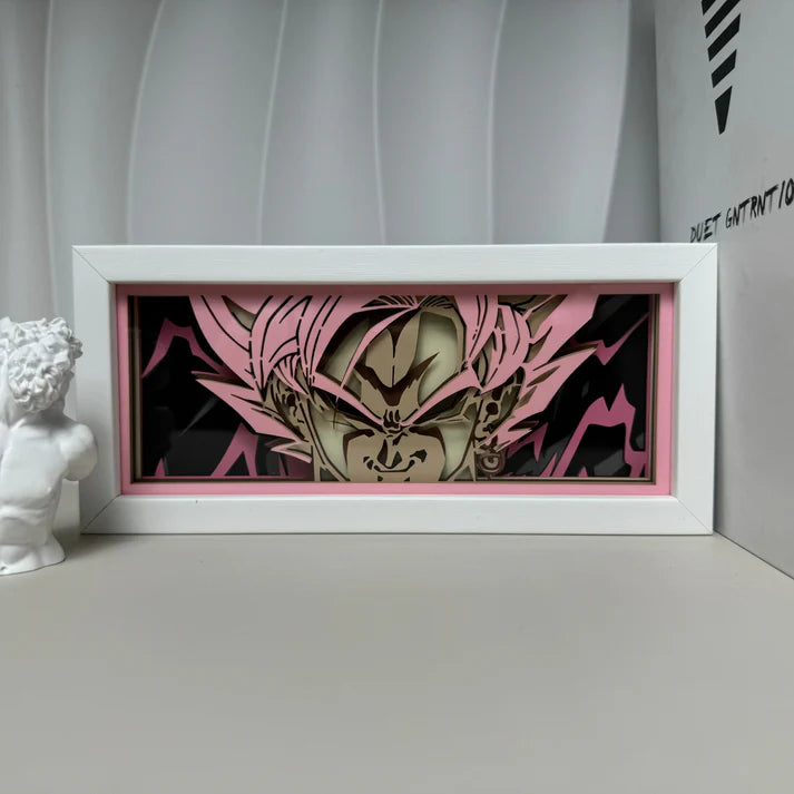 Lampe LED Manga Goku Black Rosé Rage - Dragon Ball Super Télécommande RGB