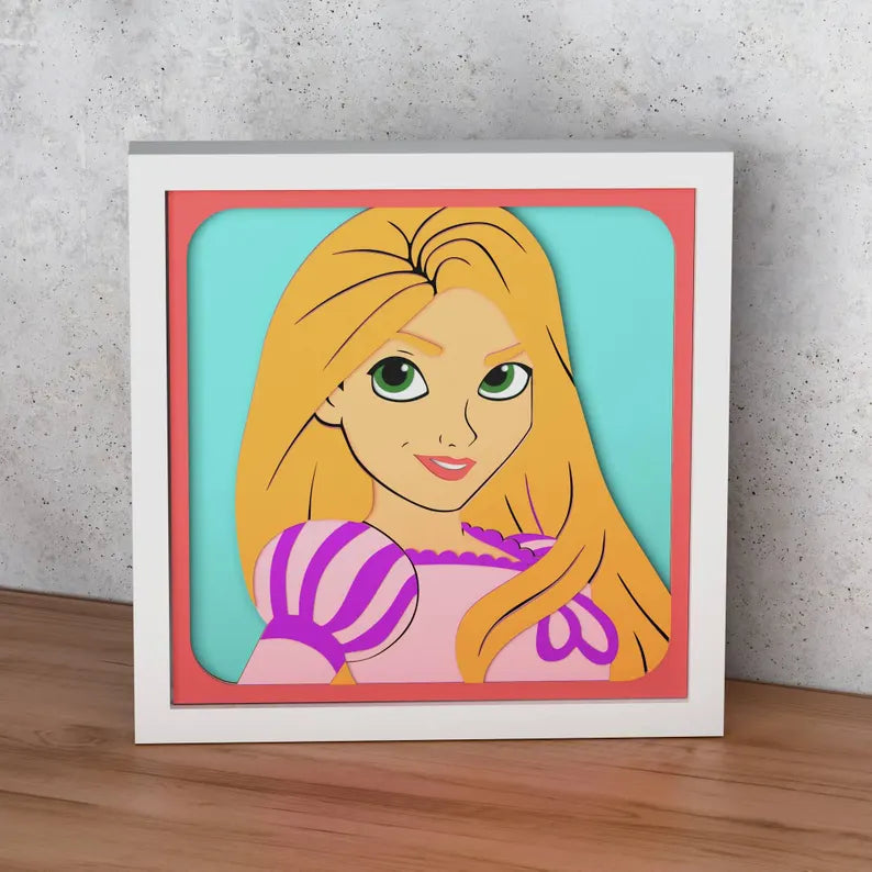 Cadre 3D Princesse Raiponce